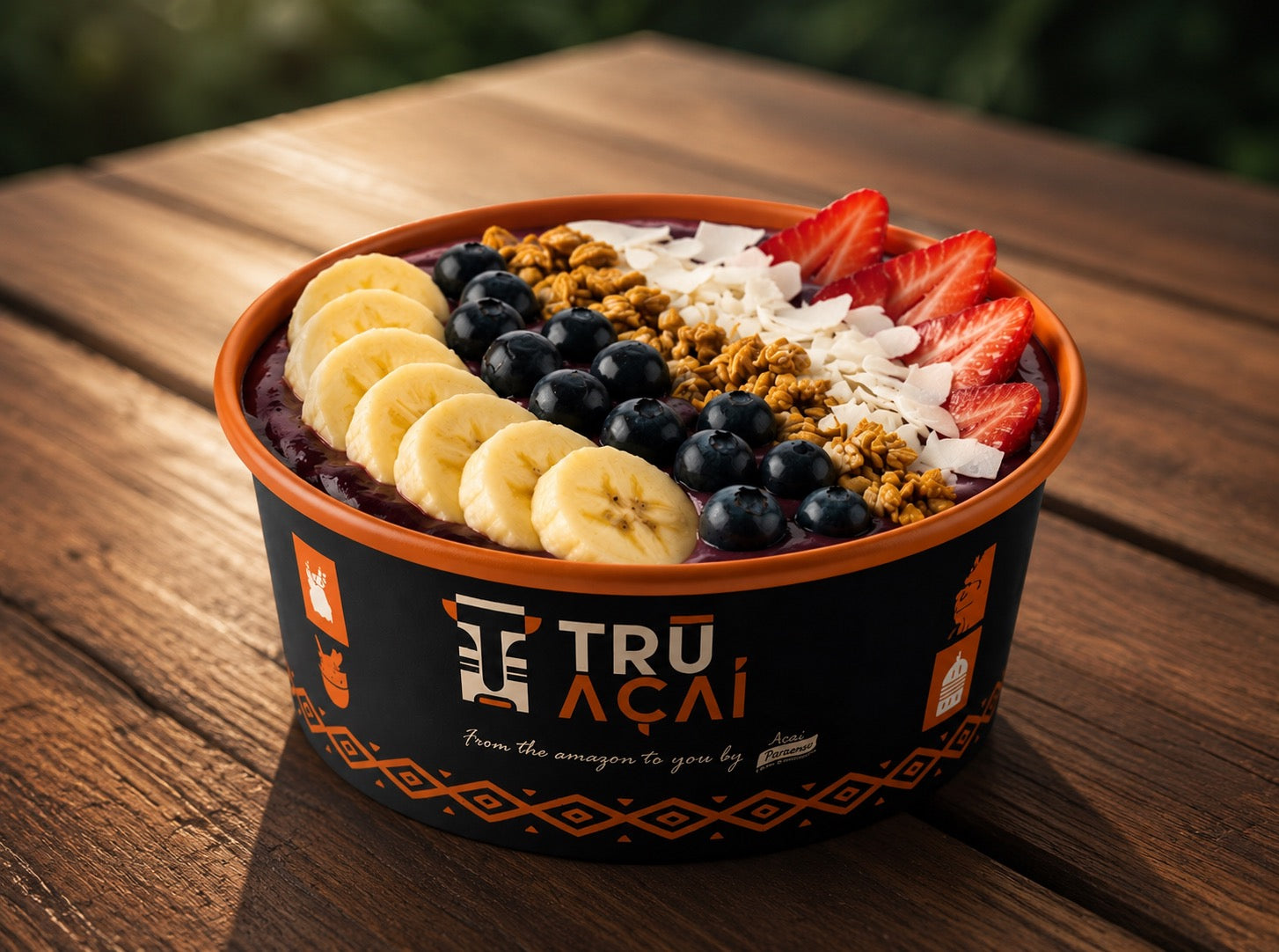Tru Açaí bowl with fresh fruits and granola