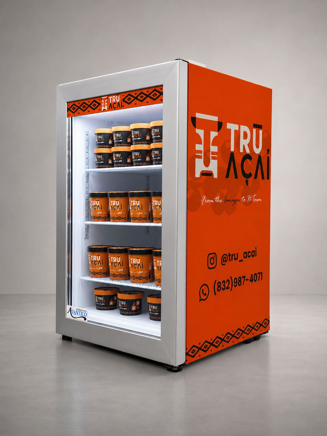 Tru Açaí branded freezer